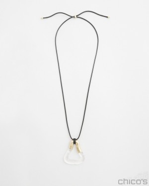 Chico's Adjustable Lucite Pendant Necklace Necklaces Lucite | 041-RELNVT