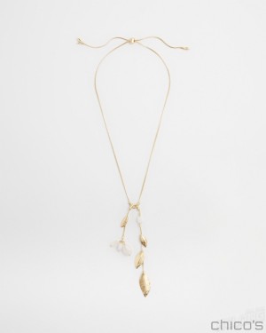 Chico's Adjustable Y-Necklace Necklaces Gold | 659-RKLWTX