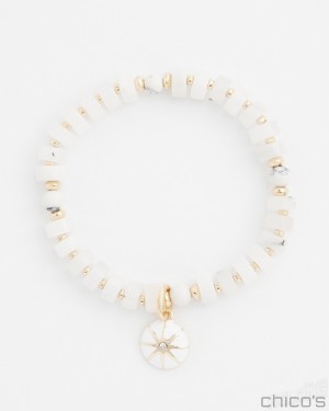 Chico's Agate Drop Off Stretch Bracelet Bracelets Alabaster | 084-RCHIVG