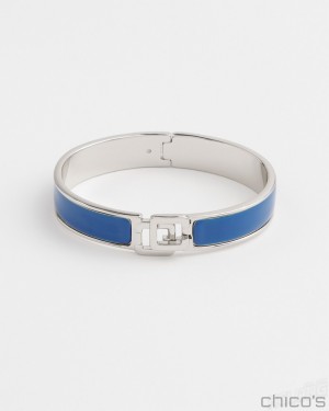 Chico's Blue Chico's Click Bangle Bracelets Intense Azure | 195-SGAVQO