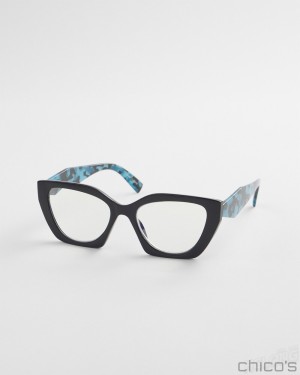 Chico's Blue Faux Tort Readers Eyewear Blue | 326-SNWFKJ