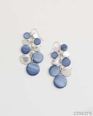 Chico's Blue Shell Cluster Earrings Earrings Blue Multi | 954-CTKMNS