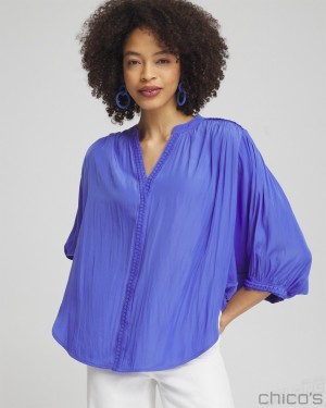 Chico's Braided Detail Top Blouses & Shirts Purple Nightshade | 271-EMPLWB