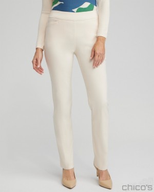 Chico's Brigitte 360 Pants Pants English Cream | 654-MBFDKI