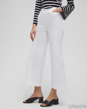 Chico's Brigitte Grommet Wide Leg Pants Pants Alabaster | 978-JVUGZD