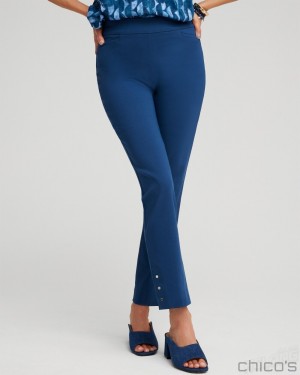 Chico's Brigitte Rivet Ankle Pants Pants Azores Blue | 516-EXCQWP