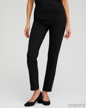 Chico's Brigitte Rivet Ankle Pants Pants Black | 859-VHWNLQ