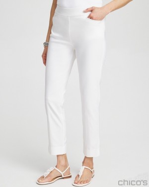 Chico's Brigitte Slim Ankle Pants Pants Alabaster | 926-PWDSMC