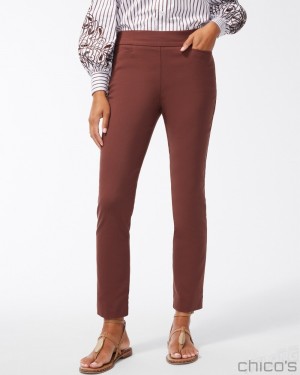 Chico's Brigitte Slim Ankle Pants Pants Chocolate Fondant | 762-COHJES