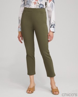 Chico's Brigitte Slim Ankle Pants Pants Olive | 382-LHDXPY