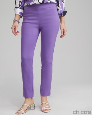 Chico's Brigitte Slim Ankle Pants Pants Parisian Purple | 590-BLKSDP