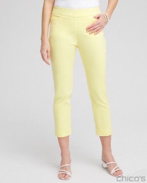 Chico's Brigitte Slim Cropped Pants Pants Soft Buttercup | 049-STMAGF