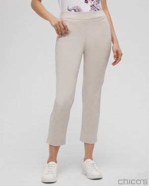 Chico's Brigitte Slim Cropped Pants Pants Smokey Taupe | 258-IJOCRA