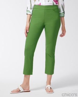 Chico's Brigitte Slim Cropped Pants Pants Banana Leaf | 413-TXGBNU