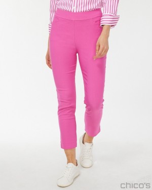 Chico's Brigitte Slim Cropped Pants Pants Bahamian Pink | 473-MTDYVS