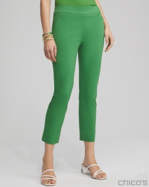 Chico's Brigitte Slim Cropped Pants Pants Verdant Green | 751-XRZMNW