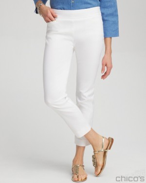 Chico's Brigitte Slim Cropped Pants Pants Alabaster | 835-IXASMK