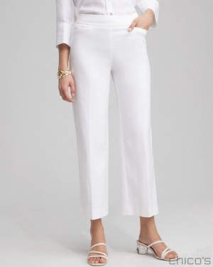 Chico's Brigitte Wide Leg Cropped Pants Pants Alabaster | 204-ESROUX