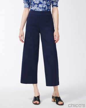 Chico's Brigitte Wide Leg Cropped Pants Pants Ink | 928-XCQHKM