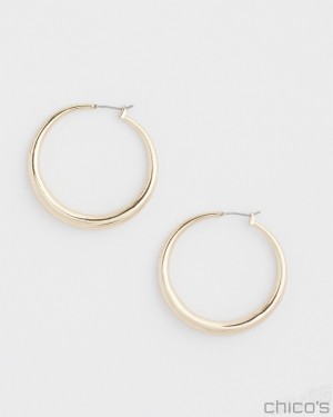 Chico's Cassie Gold-Tone Circle Earrings Earrings Gold | 285-IWEBAJ