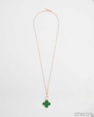 Chico's Convertible Reversible Pendant Necklace Necklaces Verdant Green | 821-MVIYLS