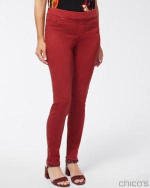 Chico's Denim Pull-On Jeggings Pants Smoked Paprika | 180-OZQWMR