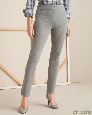 Chico's Denim Pull-On Jeggings Pants Soapstone Gray | 984-PWYNVO