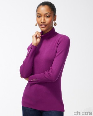 Chico's ECOVERO Turtleneck Sweater Sweaters Sweet Berry | 092-VNZLMY