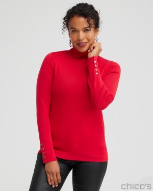 Chico's ECOVERO Turtleneck Sweater Sweaters Wild Poppy | 531-TXWRPB