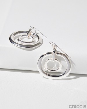 Chico's Eccentric Earrings Earrings Silver | 643-XBGAFQ