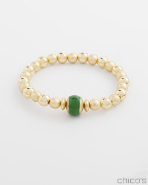 Chico's Enamel Bead Stretch Bracelet Bracelets Verdant Green | 192-YVPMJU