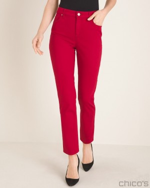 Chico's Girlfriend Ankle Jeans Jeans & Denim Claret | 895-WNCBAK