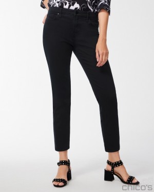 Chico's Girlfriend Ankle Jeans Jeans & Denim Black | 053-NTYWEV