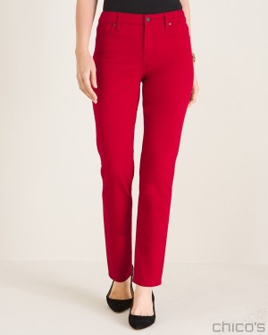 Chico's Girlfriend Ankle Jeans Jeans & Denim Claret | 276-QJWNTG