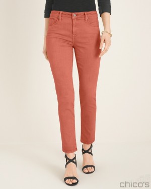 Chico's Girlfriend Ankle Jeans Jeans & Denim Desert Coral | 912-PGMLKN