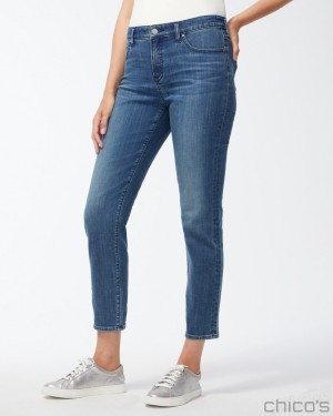 Chico's Girlfriend Ankle Jeans Jeans & Denim Venus Indigo | 579-PIZRJF