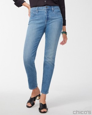 Chico's Girlfriend Ankle Jeans Jeans & Denim Mill Street Indigo | 598-TCNFRJ