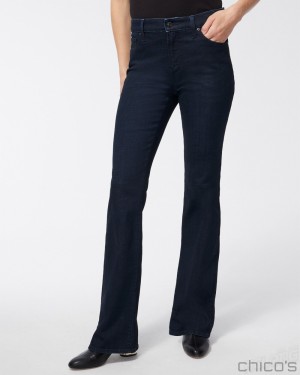 Chico's Girlfriend Flare Jeans Jeans & Denim Dorset Street Indigo | 678-DWVKIP