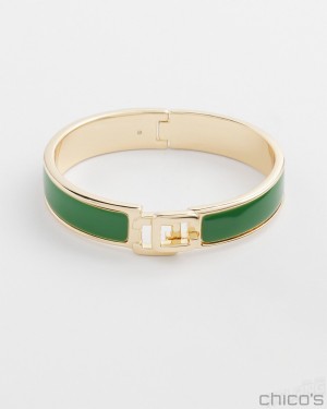 Chico's Green Chico's Click Bangle Bracelets Verdant Green | 217-WMROLT