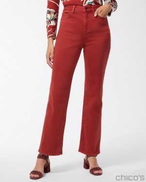 Chico's High Rise Straight Leg Jeans Jeans & Denim Smoked Paprika | 847-DSWJPR