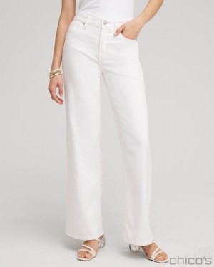 Chico's High Rise Wide Leg Jeans Jeans & Denim Alabaster | 247-NJDQGA