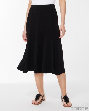 Chico's Jordana Skirt Skirts Black | 067-BUMYEW