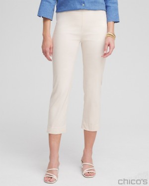 Chico's Juliet Straight Cropped Pants Pants English Cream | 072-GDSUAX