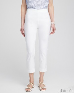 Chico's Juliet Straight Cropped Pants Pants Alabaster | 531-LWQIDE