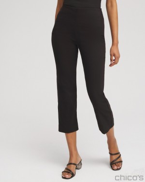 Chico's Juliet Straight Cropped Pants Pants Black | 692-KCUYSI