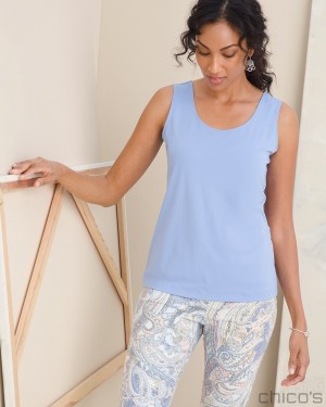 Chico's Microfiber Tank Tees & Tanks Blue Veil | 980-XCJWRF