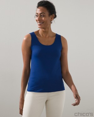 Chico's Microfiber Tank Tees & Tanks Club Blue | 719-YKHZPT