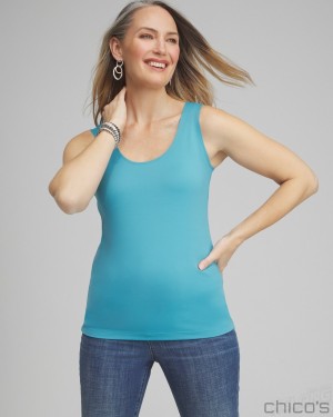 Chico's Microfiber Tank Tees & Tanks Cool Water | 623-NETPXL