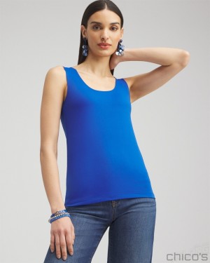 Chico's Microfiber Tank Tees & Tanks Intense Azure | 290-XZPCQN