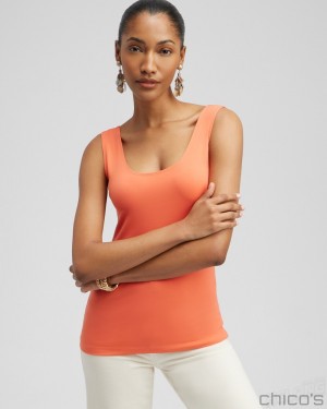 Chico's Microfiber Tank Tees & Tanks Nectarine | 639-TSDFMH